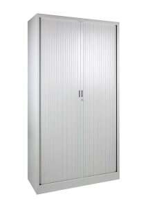 Aluminium hoge roldeurkast met slot.