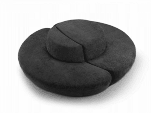 Zwarte, ronde loungebank 936.