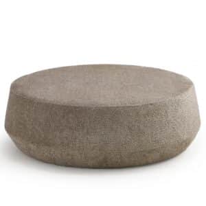 Grote, ronde, beige poef kantoor L 915.