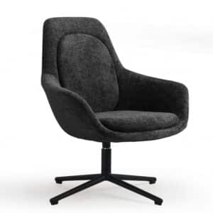 Zwarte fauteuil met kruisvoet Teddy.