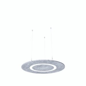 Ronde, lichtgrijze akoestische hanglamp Ø120cm Flat Cloud Feltouch