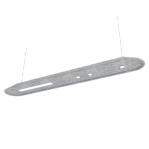 De lichtgrijze akoestische plafondlamp 180x26cm Spots Make Up Feltouch