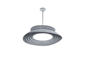 Akoestische hanglamp Ø60cm Bowl Rod in het grijs