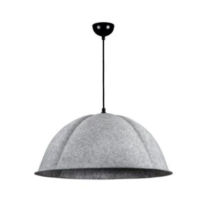 Grijze akoestische hanglamp Ø90cm NewGlow Pumpkin in de vorm van een pompoen.
