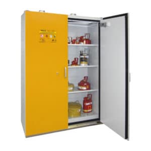 Chemiekast 140 cm breed dubbeldeurs geel Filex CC