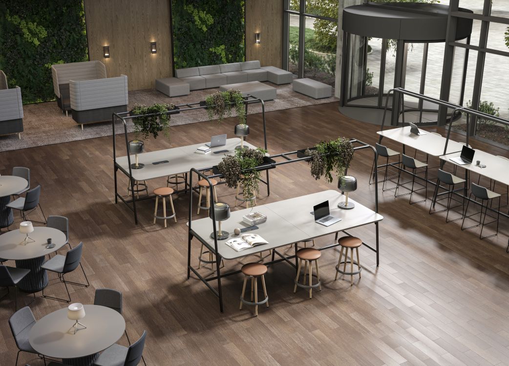 Hoge tafels met buisframe