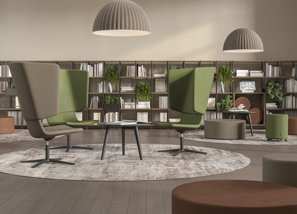 Twist & Sit stoelen in een zitopstelling.