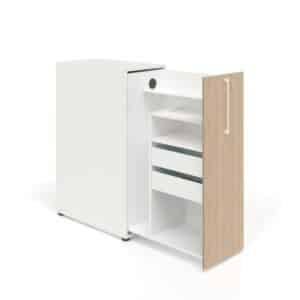 Witte uitschuifbare kast met ingebouwde USB-poort Boxi.
