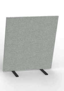 Grijze akoestische scheidingswand 80x120cm NY-G met standaard poot.
