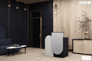 Receptiebalie 100 cm Averto | gekleurd paneel