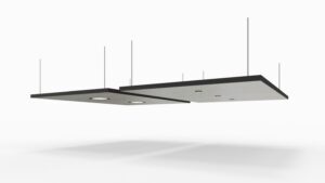 Akoestisch plafondpaneel met verlichting 240x160cm NY.