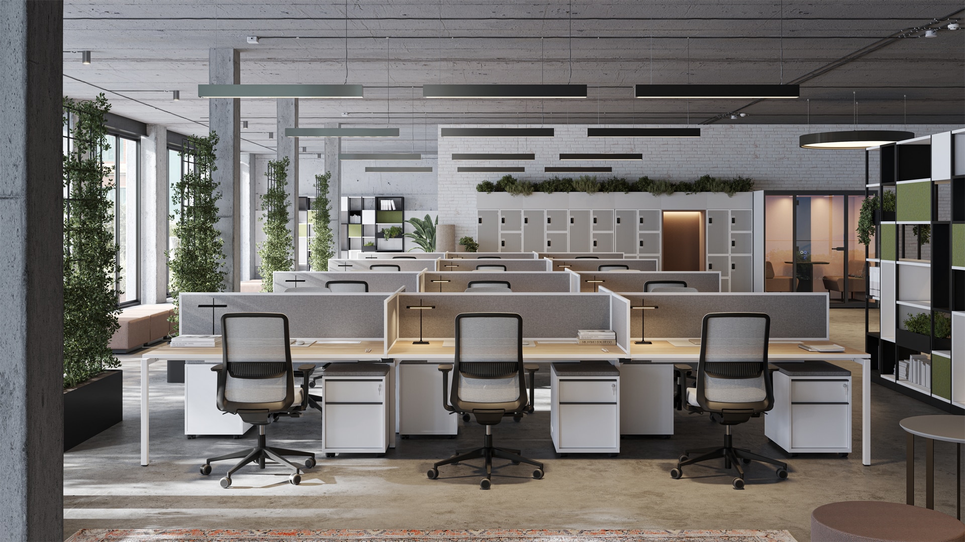 Werkplek met de Eiran-bureaustoelen erin.