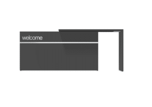 Receptiebalie 200cm Axer met welkomstinscriptie