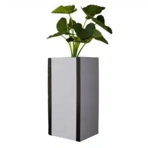 Akoestische plantenbak vierkant NY in het grijs.